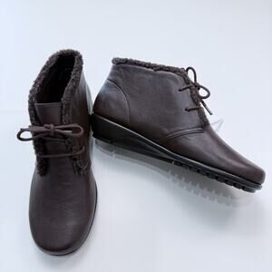 A2 by Aerosoles Lace Up Ankle Calendar Boot Womens Size 7.5 Brown Memory Foam